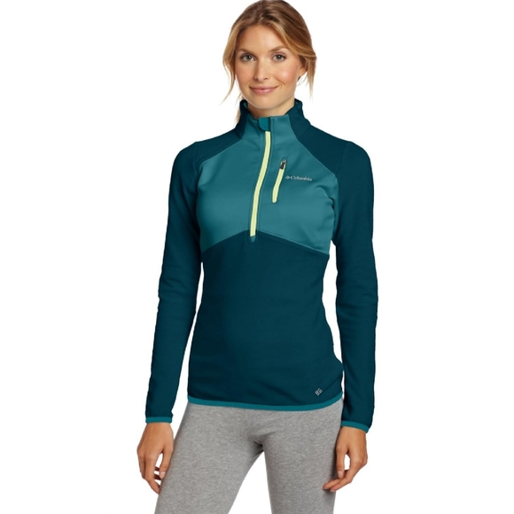 Columbia Heat 360 II Half Zip Fleece Pullover Jacket Blue Forest Women's Medium - Picture 1 of 8